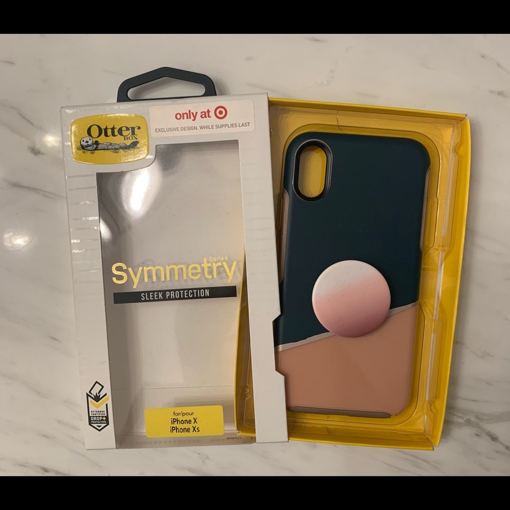 OtterBox Apple iPhone X & Xs Symmetry Case - Blue/Pink Split with Pop So…